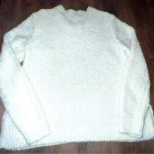 Marled soft white knotted sweater